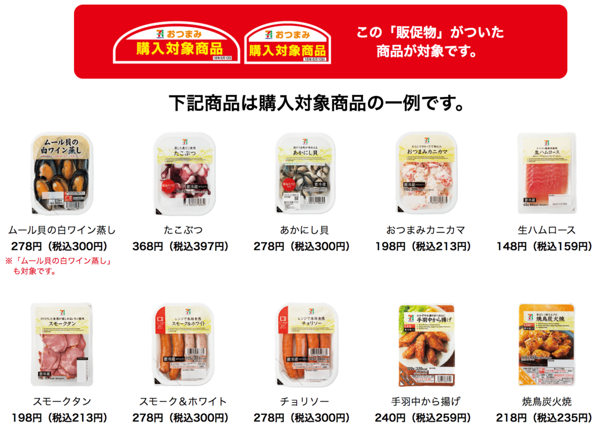 セブンイレブン 18年5月28日 6月10日 山形県限定 Nanacoで対象のおつまみを5個買うと1個無料 コンビニエブリデイ